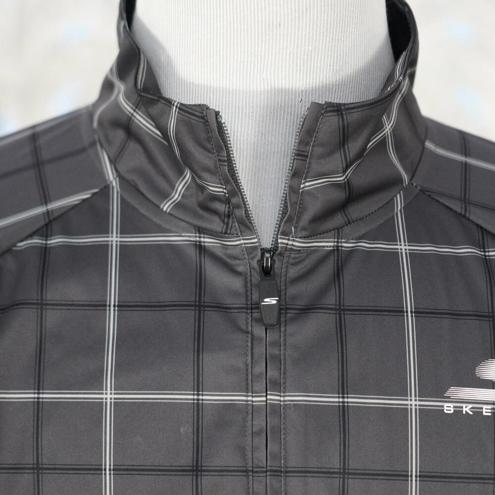 Skechers Go Shield Performance Jacket Gray Plaid … - image 4